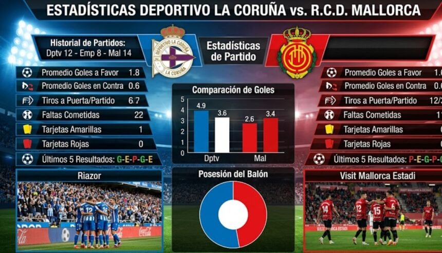 Estadísticas de Deportivo La Coruña contra R.C.D. Mallorca
