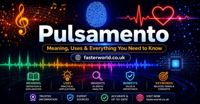 Pulsamento concept showing rhythmic pulse patterns in music, health, and technology