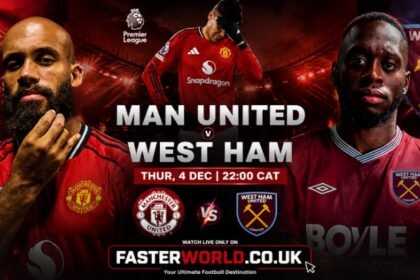 West Ham vs Man United Premier League match at London Stadium.